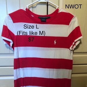 Ralph Lauren red and white tee